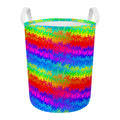 Rainbow Palm Tree Pattern Print Round Laundry Basket