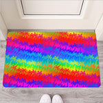 Rainbow Palm Tree Pattern Print Rubber Doormat