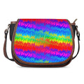 Rainbow Palm Tree Pattern Print Saddle Bag