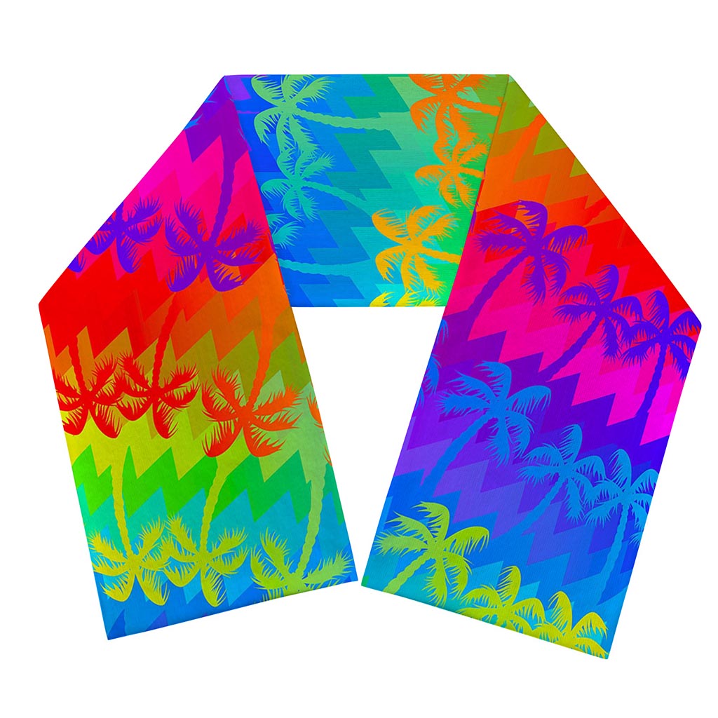 Rainbow Palm Tree Pattern Print Scarf