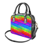 Rainbow Palm Tree Pattern Print Shoulder Handbag