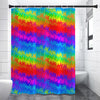 Rainbow Palm Tree Pattern Print Shower Curtain