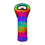 Rainbow Palm Tree Pattern Print Single Neoprene Wine Tote