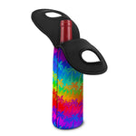 Rainbow Palm Tree Pattern Print Single Neoprene Wine Tote