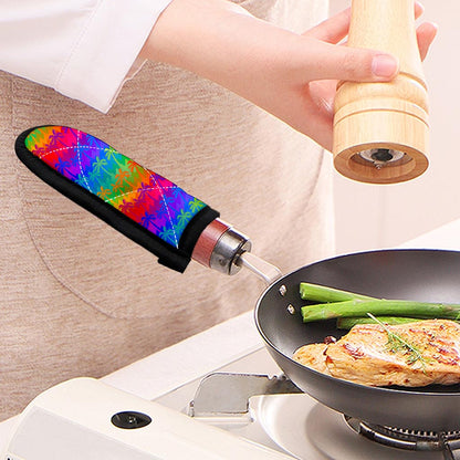 Rainbow Palm Tree Pattern Print Skillet Handle Cover