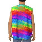 Rainbow Palm Tree Pattern Print Sleeveless Baseball Jersey