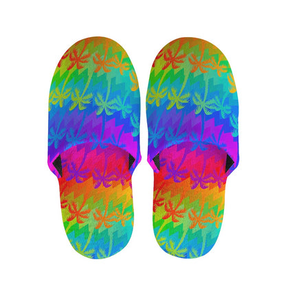 Rainbow Palm Tree Pattern Print Slippers
