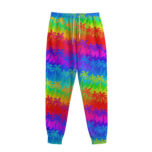 Rainbow Palm Tree Pattern Print Sweatpants