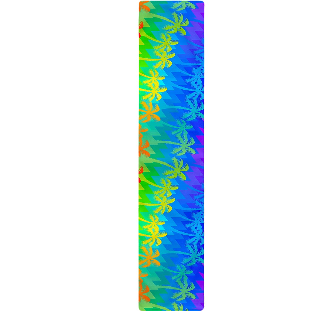 Rainbow Palm Tree Pattern Print Table Runner