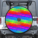 Rainbow Palm Tree Pattern Print Tire Cover With Camera Hole