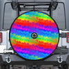 Rainbow Palm Tree Pattern Print Tire Cover With Camera Hole