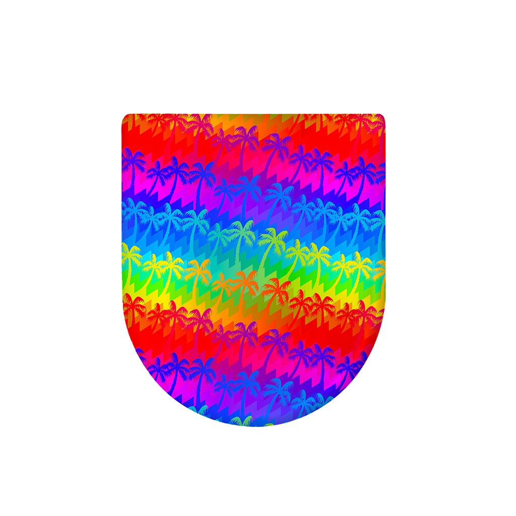 Rainbow Palm Tree Pattern Print Toilet Lid Cover