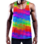 Rainbow Palm Tree Pattern Print Training Tank Top