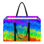 Rainbow Palm Tree Pattern Print Utility Tote Bag