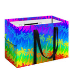 Rainbow Palm Tree Pattern Print Utility Tote Bag