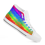 Rainbow Palm Tree Pattern Print White High Top Sneakers
