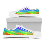 Rainbow Palm Tree Pattern Print White Low Top Sneakers