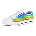 Rainbow Palm Tree Pattern Print White Low Top Sneakers