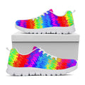 Rainbow Palm Tree Pattern Print White Running Shoes
