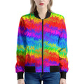 Rainbow Palm Tree Pattern Print Women's Bomber Jacket