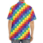 Rainbow Patchwork Pattern Print Aloha Shirt