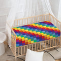 Rainbow Patchwork Pattern Print Baby Crib Sheet