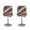 Rainbow Patchwork Pattern Print Bar Stool Covers