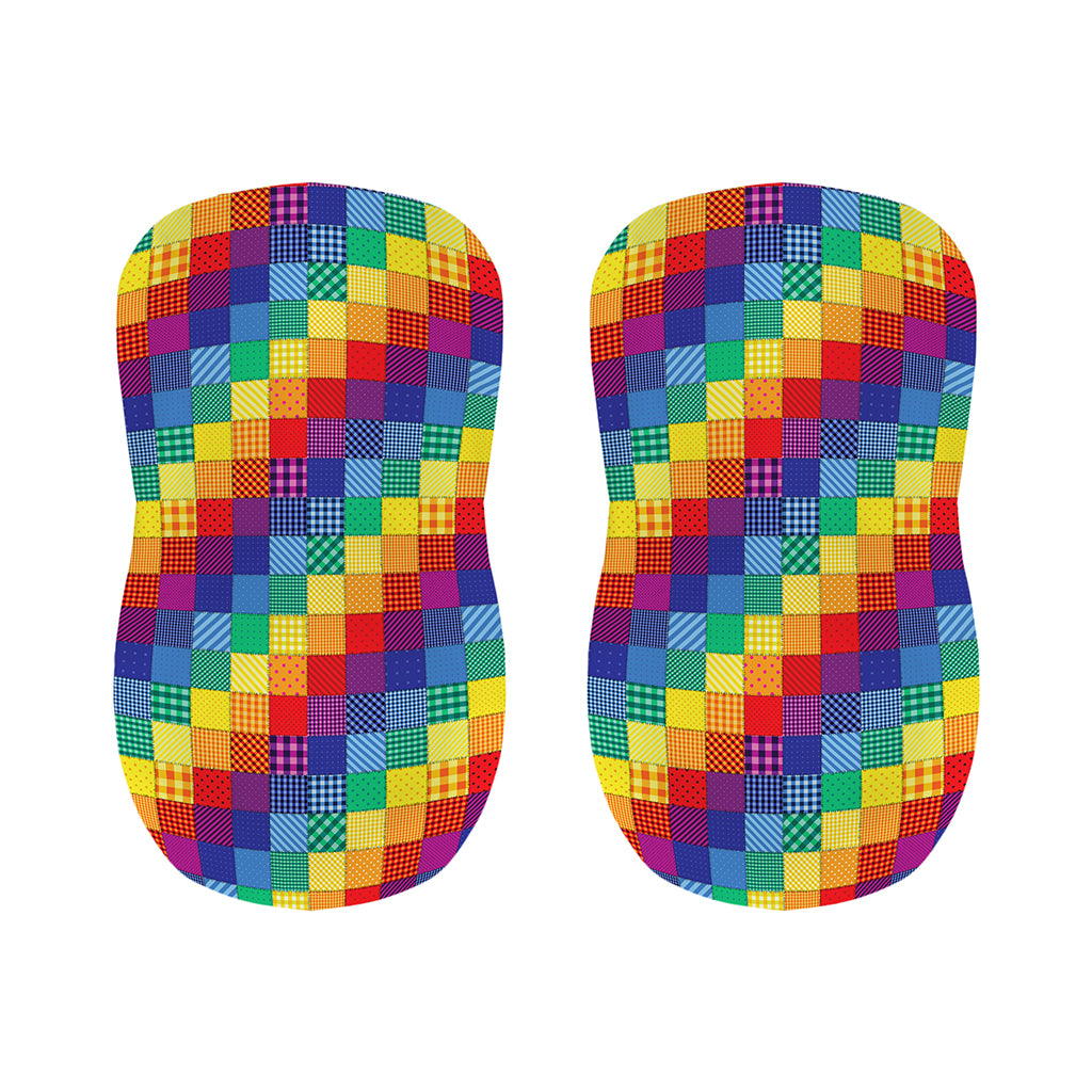 Rainbow Patchwork Pattern Print Bar Stool Covers