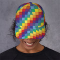 Rainbow Patchwork Pattern Print Baseball Cap