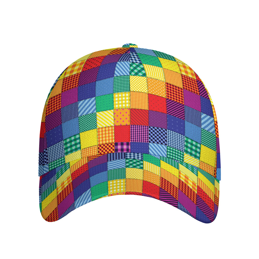 Rainbow Patchwork Pattern Print Baseball Cap