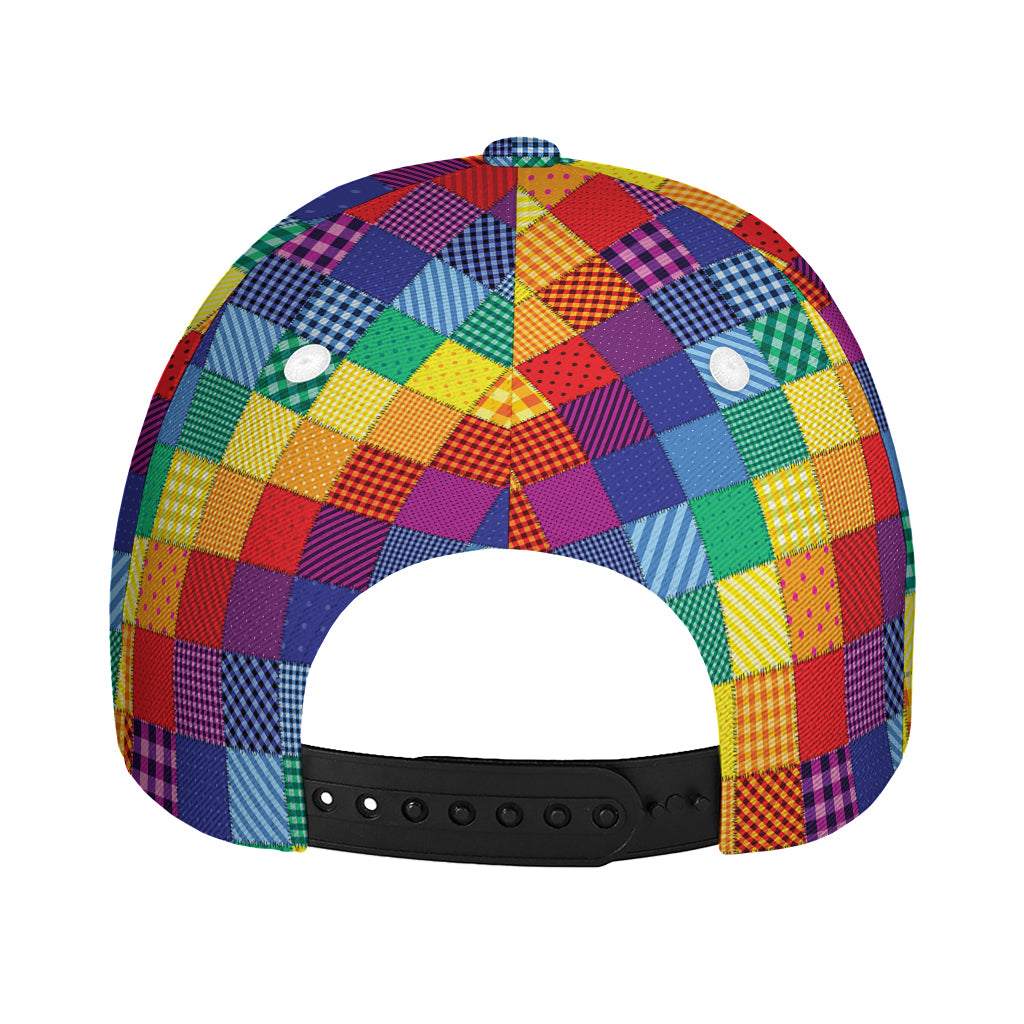 Rainbow Patchwork Pattern Print Baseball Cap