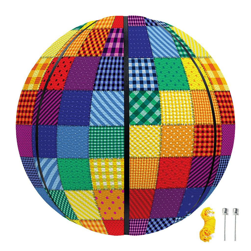 Rainbow Patchwork Pattern Print Basketball