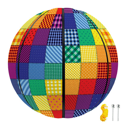 Rainbow Patchwork Pattern Print Basketball