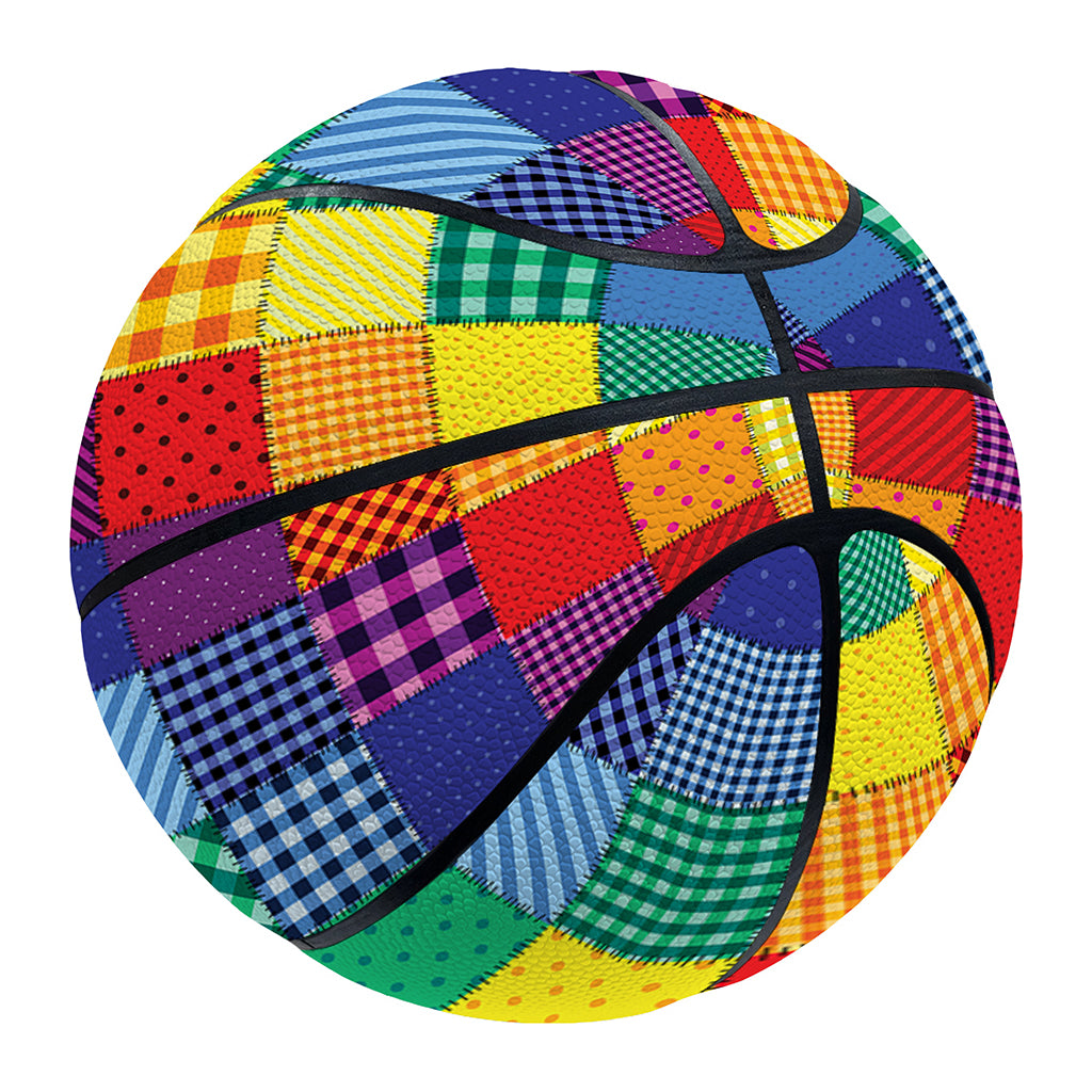 Rainbow Patchwork Pattern Print Basketball