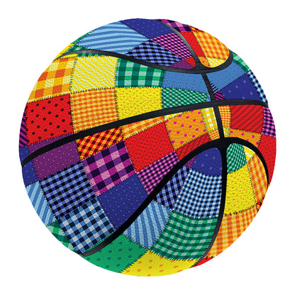 Rainbow Patchwork Pattern Print Basketball