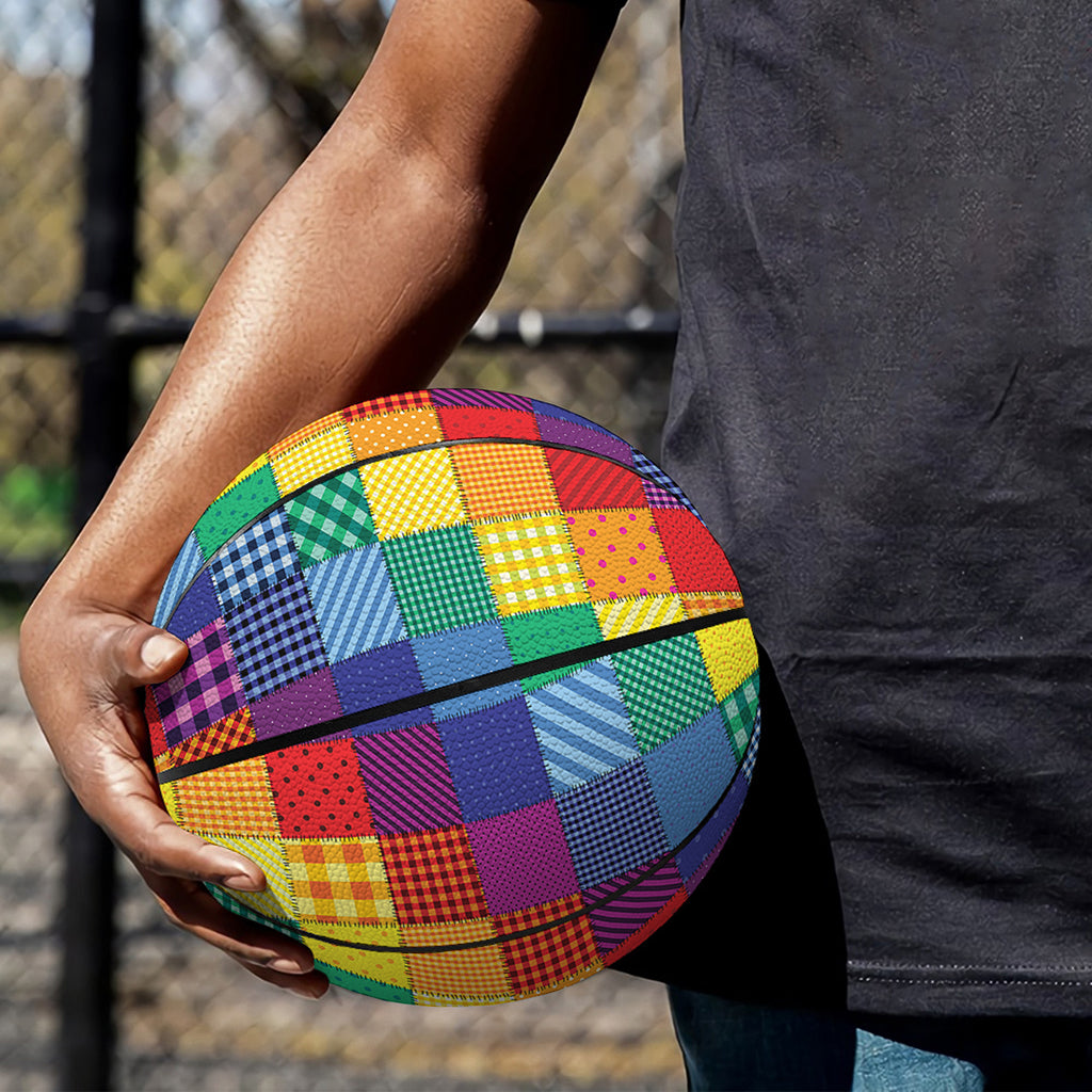 Rainbow Patchwork Pattern Print Basketball