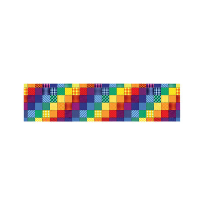 Rainbow Patchwork Pattern Print Bed Runner