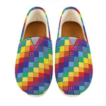 Rainbow Patchwork Pattern Print Casual Shoes