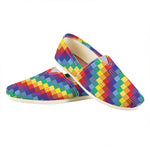 Rainbow Patchwork Pattern Print Casual Shoes