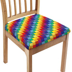 Rainbow Patchwork Pattern Print Chair Cushion Cover