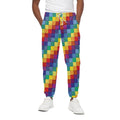 Rainbow Patchwork Pattern Print Cotton Sweatpants