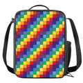Rainbow Patchwork Pattern Print Crossbody Lunch Bag