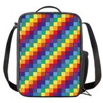 Rainbow Patchwork Pattern Print Crossbody Lunch Bag