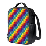 Rainbow Patchwork Pattern Print Crossbody Lunch Bag