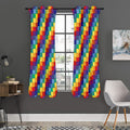 Rainbow Patchwork Pattern Print Grommet Curtain Panels