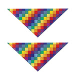 Rainbow Patchwork Pattern Print Dog Bandana