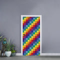 Rainbow Patchwork Pattern Print Door Sticker