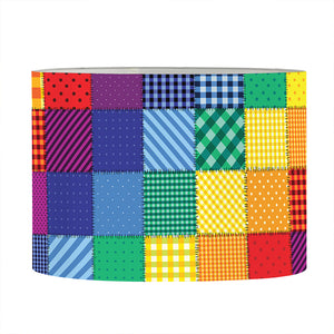 Rainbow Patchwork Pattern Print Drum Lamp Shade