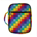 Rainbow Patchwork Pattern Print Front Pocket Bible Bag