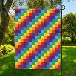Rainbow Patchwork Pattern Print Garden Flag